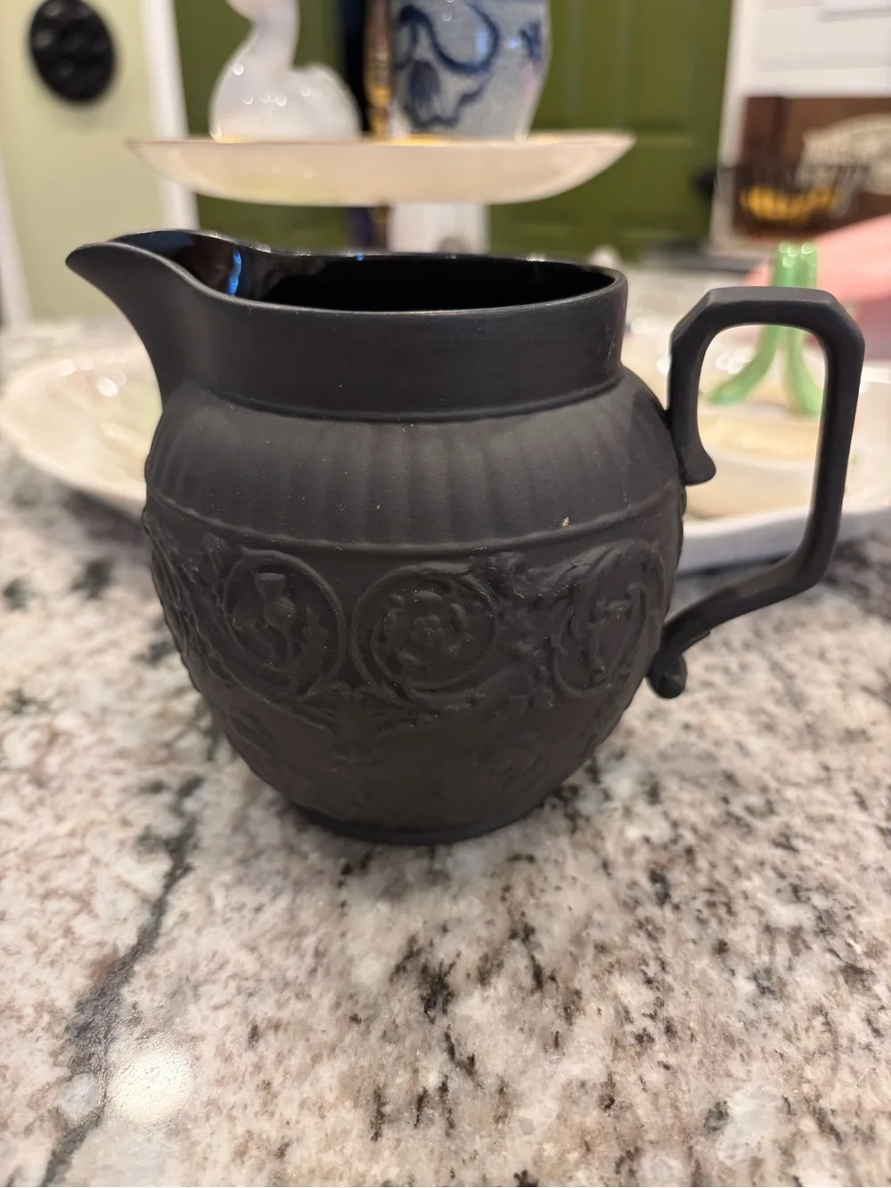 Wedgwood Vintage Black Basalt creamer
